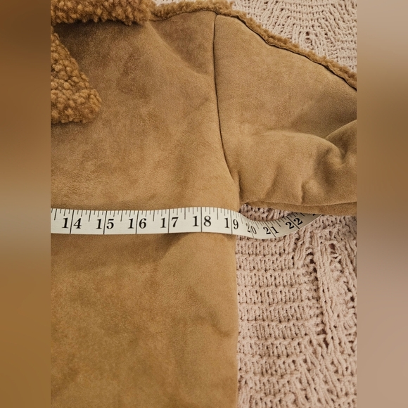 Women's Faux Shearling Jacket - Wild Fable Brown S - Picture 3 of 5
